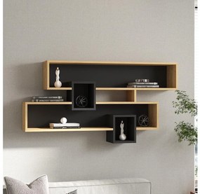 Fali polc KAREN 120x72,2 cm barna/antracit