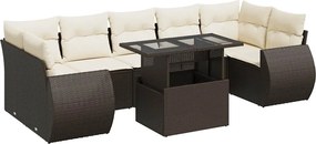 vidaXL 8 részes barna polyrattan kerti ülőgarnitúra párnákkal