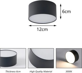 BRILAGI - LED kültéri mennyezeti lámpatest FORIS LED/14W/230V átm. 12 cm fekete IP44