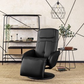 Modern Fotel Fekete Eco-bőr Kárpittal. TONY