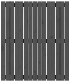 szürke tömör fenyőfa fali fejtámla 95,5x3x110 cm