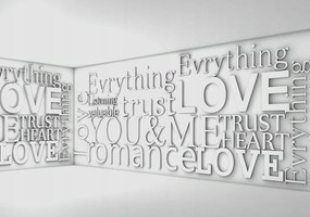 Vinyl fotótapéta 368x254 Romantikus angol szavak +ragasztó