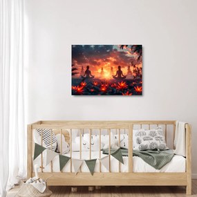 Üveg kép - Jóga a természetben (70x50 cm)