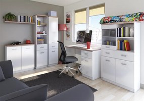 Komód 3d2s, fehér/tölgy sonoma, TOPTY TYP 07