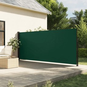 sötétzöld behúzható oldalsó napellenző 180 x 500 cm
