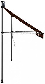 narancssárga-barna kézzel feltekerhető LED-es napellenző 350 cm