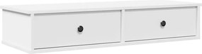vidaXL fehér szerelt fa falipolc fiókokkal 100 x 36 x 19 cm