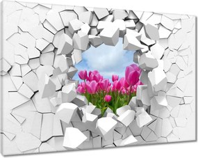 Vászonkép 60x40 Tulipánok Valentin napra