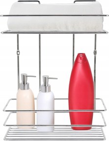 Ezüst Színű, Strapabíró Fém Polc A Fürdőszobába, Zuhany Alá Akasztható, Strapabíró