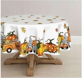 Abrosz asztalra kerek őszi sütőtök levelek foltálló 140cm