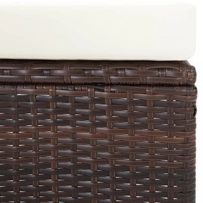 barna dönthető háttámlás polyrattan kerti szék párnákkal