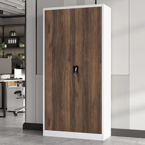 Irodai iratszekrény fehér / dió: Eco Design JAN 900 x 1850 x 400 mm