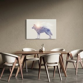 Kép - Vad tájakat tükröző sarkvidéki farkas (90x60 cm)