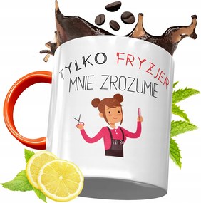 Narancssárga Bögre Fodrásznak Fodrász Ajándék fényképes nyomtatással