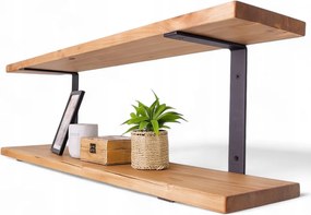 Loft fali könyvespolc fa dupla nappaliba 180cm x 15cm