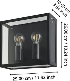 Eglo 900698 - Kültéri fali lámpa ALAMONTE 2xE27/40W/230V IP44