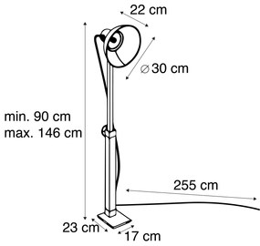 Ipari állólámpa bronz mangófa talppal - Mangoes