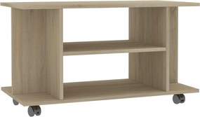 vidaXL sonoma tölgy színű szerelt fa TV-szekrény görgőkkel 80x40x45 cm