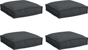 vidaXL Párna 4 pcs Fekete 40 x 40 x 8 cm Oxford Szövet