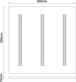 LED mennyezeti panel 36W / 595x595 / SMD / 4000K / WH / UGR16 - PL122