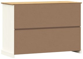 VIGO fehér tömör fenyőfa fiókos tálalószekrény 113x40x75 cm