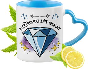 Elektromechanika Kék Bögre Szív Alakú Füllel Ajándék