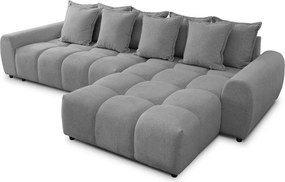 Szürke sarokkanapé (jobb oldali-heverő résszel) Albane – Ropez