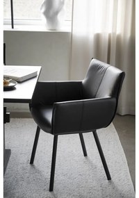 Fekete kárpitozott étkezőfotel szett 2 db-os Hinckley – Rowico