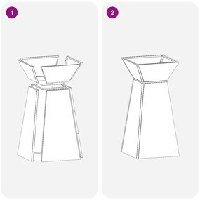 vidaXL Pillér Ültető Ezüst 35 x 35 x 73 cm