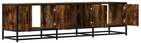 füstös tölgy színű szerelt fa és fém TV-szekrény 150x35x41 cm