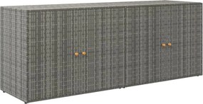 vidaXL szürke polyrattan kerti tárolószekrény 198 x 55,5 x 80 cm