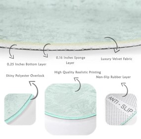 Mentazöld mosható-robotporszívóval tisztítható kerek szőnyeg ø 80 cm Comfort – Mila Home