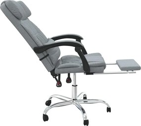 vidaXL világosszürke szövet dönthető irodai masszázsfotel
