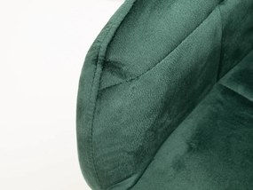 Sötétzöld MARLEN VELVET étkezőszék fekete lábakkal