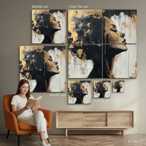 DUBLEZ | Arany kép - Női portré fából