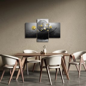 Arany absztrakt gömbök képe (90x60 cm)