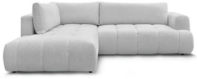 Világosszürke kinyitható-tárolóhelyes sarokkanapé (bal oldali-L alakú) Fuji – Bobochic Paris