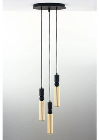 Jupiter 2016 - Csillár zsinóron ALAS 3xGU10/10W/230V arany/fekete