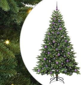 vidaXL Mű karácsonyfa 300 LED-del állvánnyal Zöld 210 cm PE és PVC
