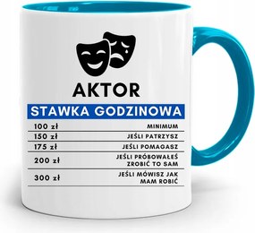 Színésznőnek Bögre Kék Születésnapi Ajándék fényképes nyomtatással