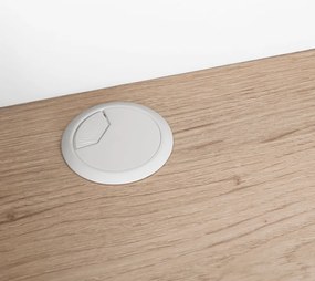 Számítógépasztal, világos tölgy/fehér, PSALMO