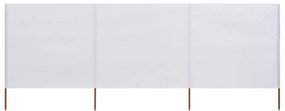 3 paneles homokfehér szövet szélfogó 400 x 80 cm