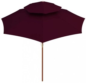 bordóvörös kétszintes napernyő farúddal 270 cm