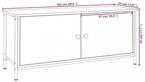 fekete szerelt fa TV-szekrény ajtókkal 102x35x45 cm