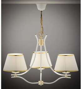 Jupiter 2085 - SAMBA láncos csillár 3xE27/15W/230V fehér/arany