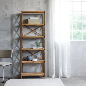 Natúr színű tölgyfa polcos állvány 70x198 cm X-Shelf – Unique Furniture