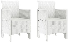 3 Részes Kerti Étkezőszett Fehér Poly Rattan