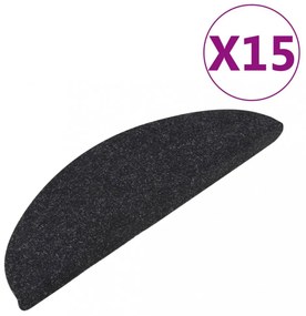 15 db antracitszürke öntapadó lépcsőszőnyeg 65x22,5x3,5 cm
