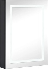 vidaXL tükrös fürdőszobaszekrény LED világítással 50 x 13 x 70 cm