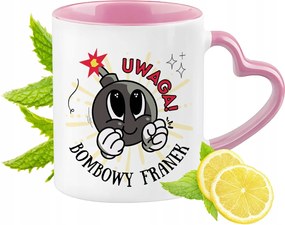 Frank Bögre Rózsaszín Szív Alakú Füllel Kávé Ajándék